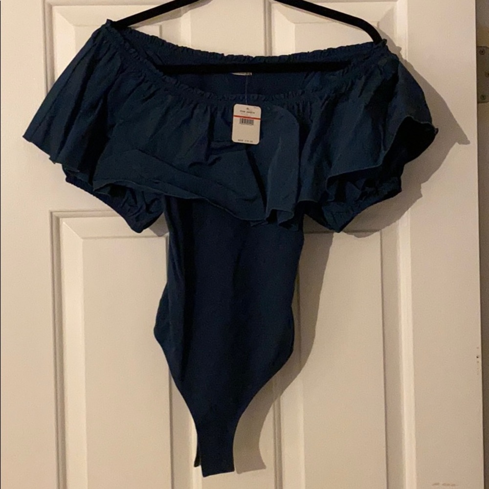 Free People Dark Green Bodysuit